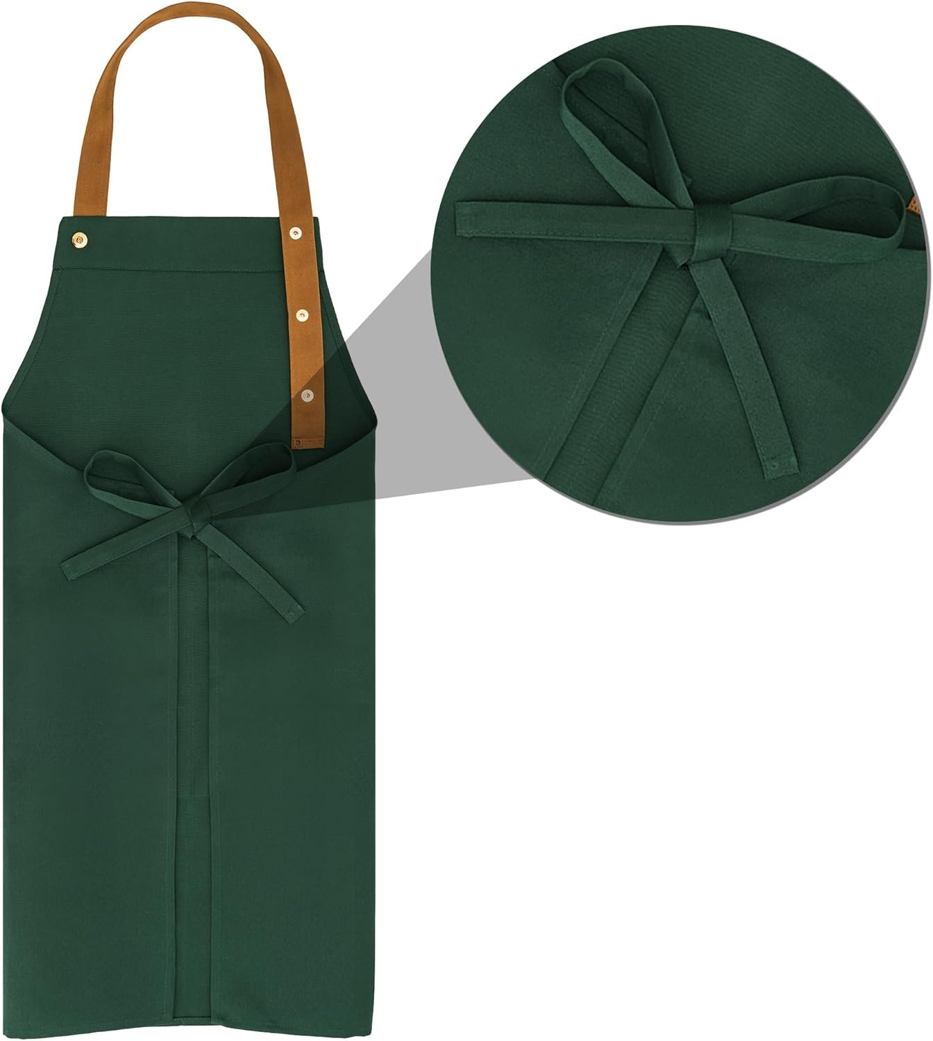 SAMTKA 3 Pack Chef Apron, Waterproof Apron, Adjustable Apron with 2 Pockets for Men Women, Apron for Cooking Baking Restaurant(Green) - Image 4