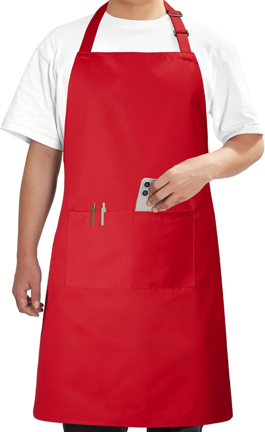 Syntus Chef Apron for Men Women Kitchen Cooking Apron with Pockets, Adjustable Bib Aprons Stain Resistant