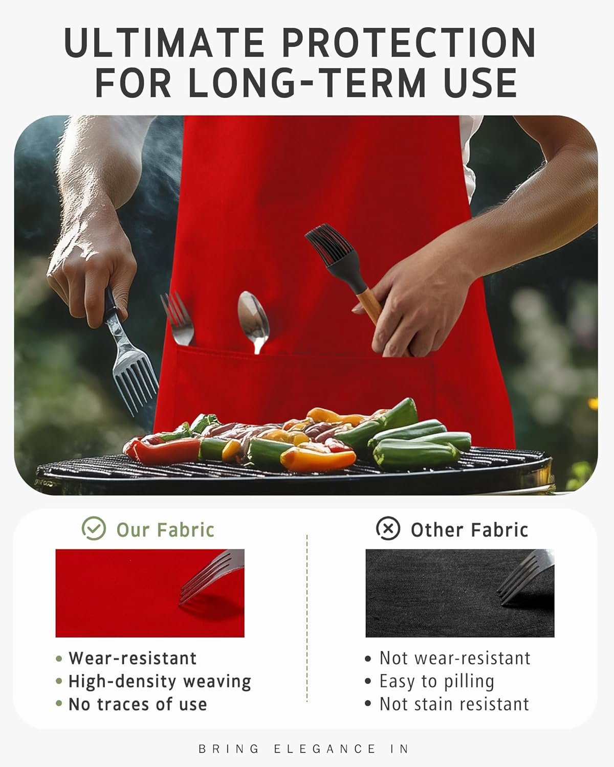 Syntus Chef Apron for Men Women Kitchen Cooking Apron with Pockets, Adjustable Bib Aprons Stain Resistant - Image 6
