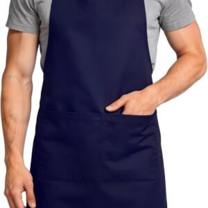 Large Chef Apron for Men and Women, Cooking Kitchen Aprons with 2 Large Pockets Water Oil Resistant
