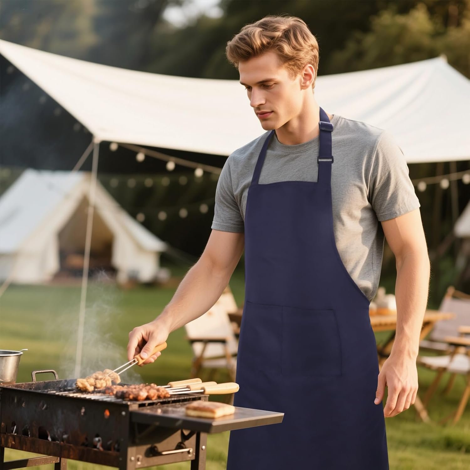 Large Chef Apron for Men and Women, Cooking Kitchen Aprons with 2 Large Pockets Water Oil Resistant - Image 7