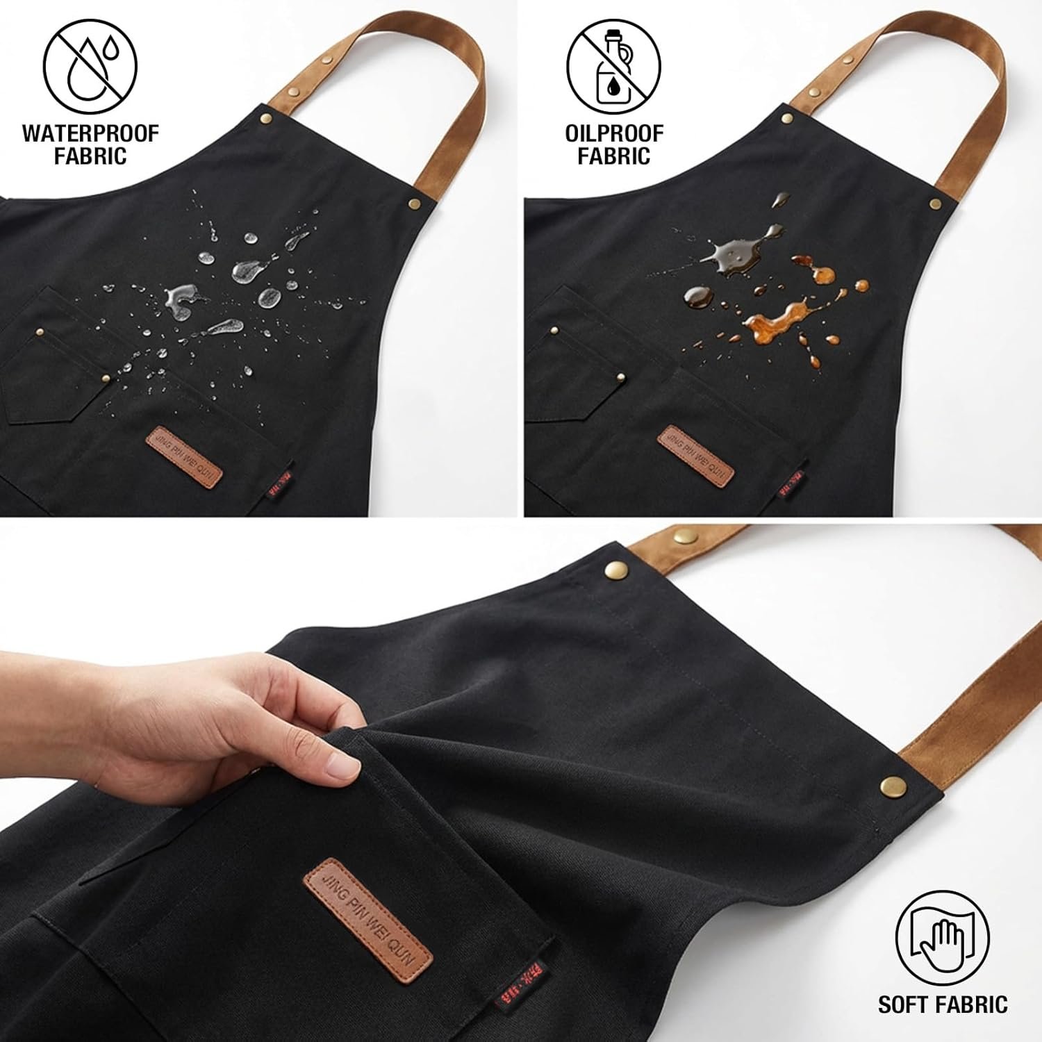 INNORU I'll Feed All You Fuckers Sign Apron with Pockets, Funny Cooking Baking Barbecue Apron Adjustable, Oilproof Ideal Kitchen Supplies - Image 3