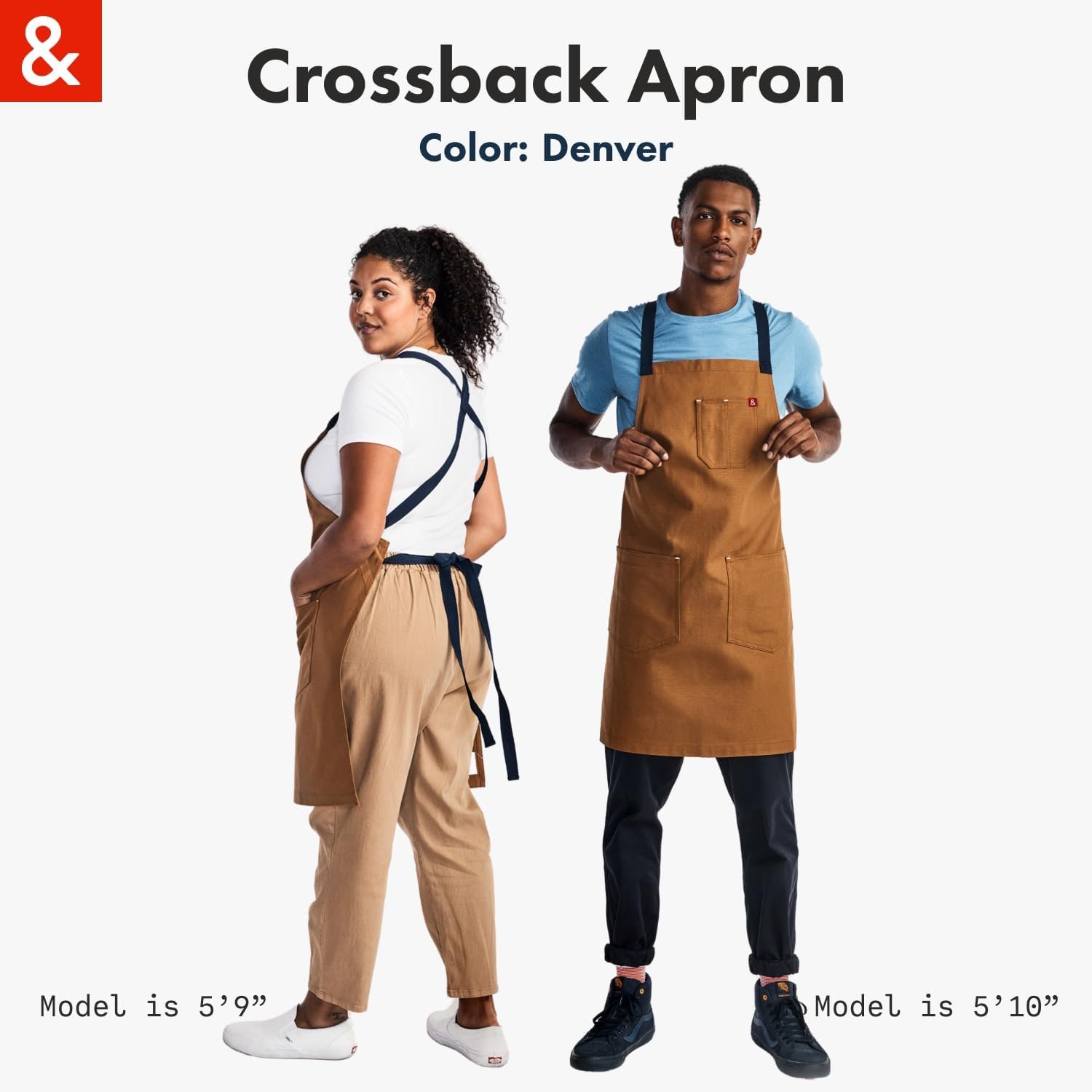 hedley & bennett Crossback Chef Apron – Professional Kitchen Apron for Men & Women – 100% Cotton Canvas, 8oz Fabric – Denver Brown - Image 5
