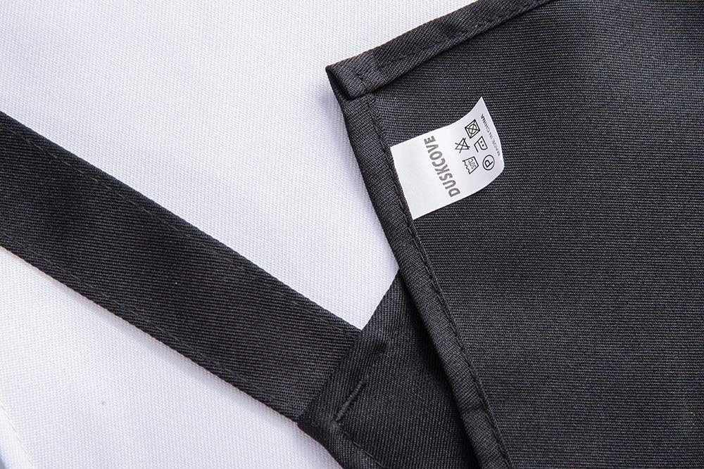 DUSKCOVE 12 Pack Plain Bib Aprons with 2 Pockets - Black Unisex Commercial Apron Bulk for Kitchen Cooking Restaurant BBQ Painting Crafting - Image 3