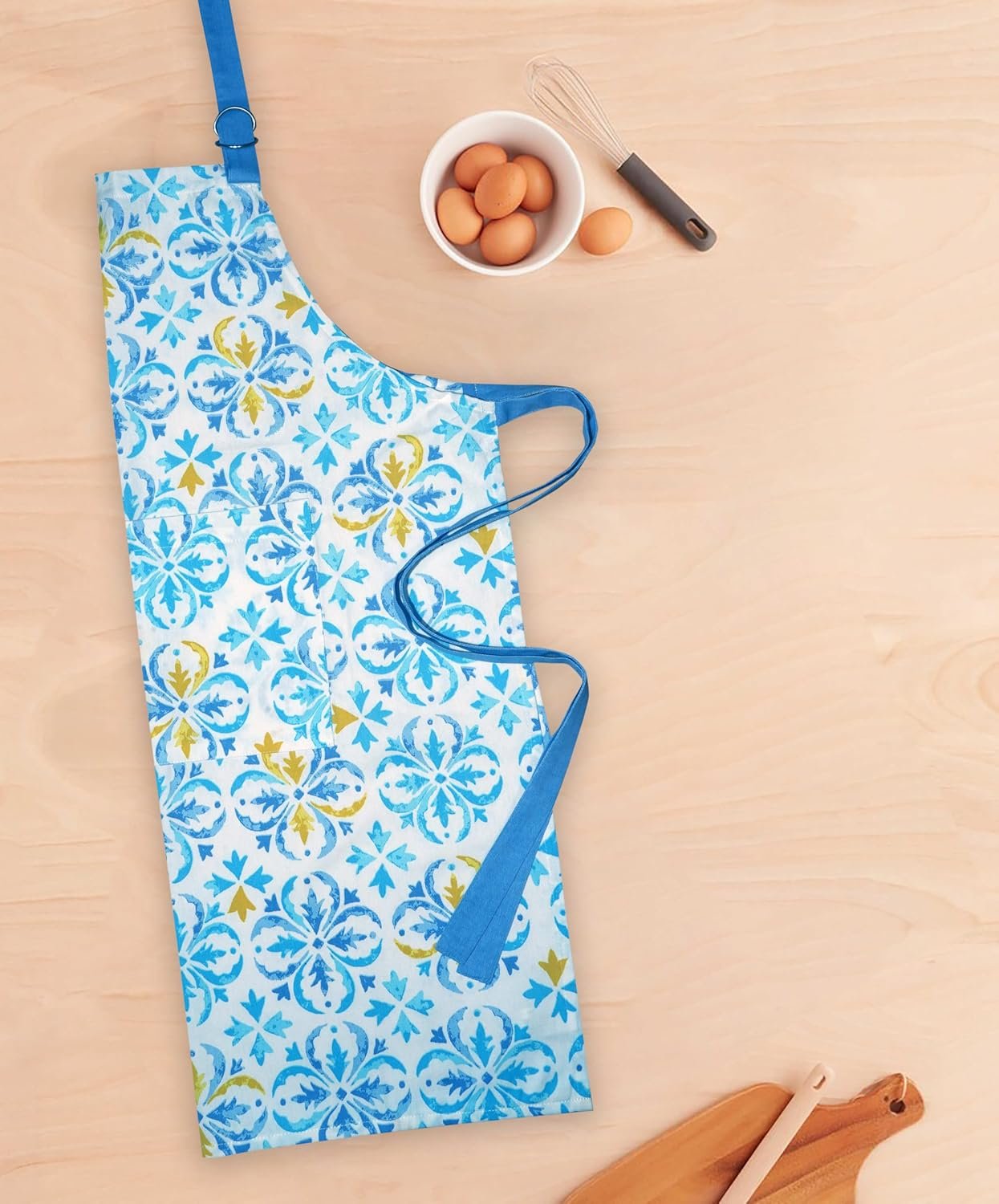 100% Cotton Kitchen Printed Apron with Pocket and Adjustable Neck with Long Ties Apron 25" X 31" for Women Men Chef Cooking, Baking, Gardening. - Image 5