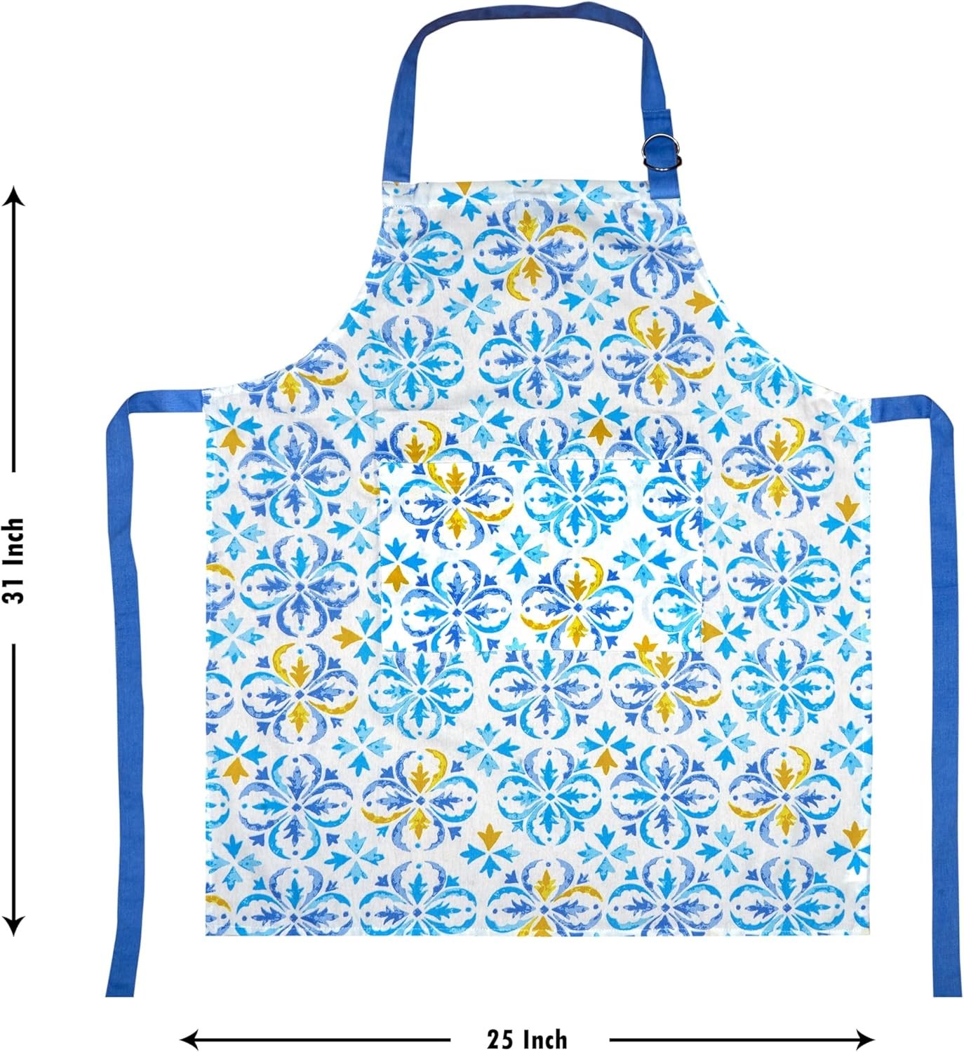 100% Cotton Kitchen Printed Apron with Pocket and Adjustable Neck with Long Ties Apron 25" X 31" for Women Men Chef Cooking, Baking, Gardening. - Image 7