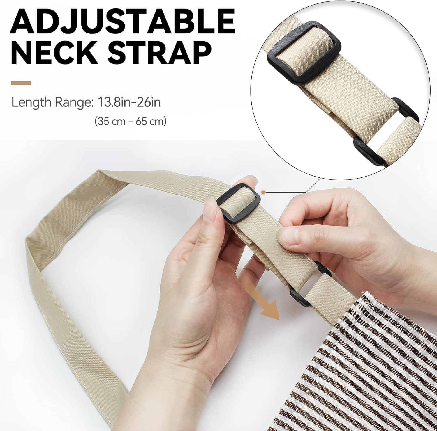 NLUS 2 Pack Cooking Aprons for Women with Pockets, Adjustable Kitchen Bib Aprons Chef Aprons for Women Men(Brown Pinstripes) - Image 3