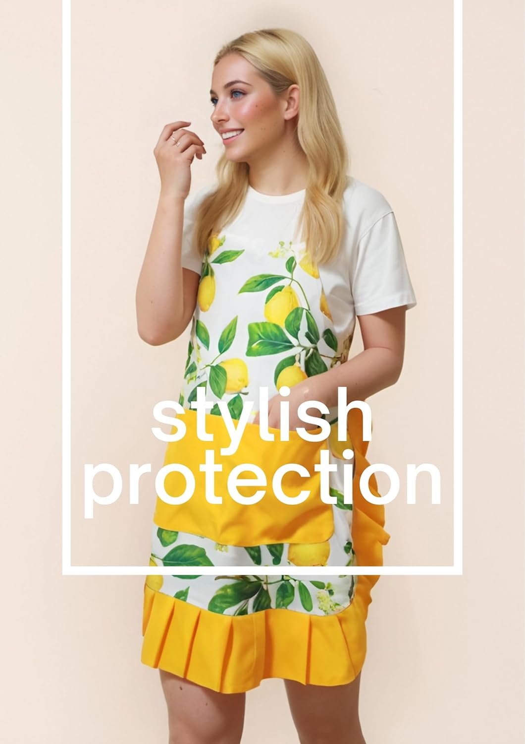 Vintage Floral Apron for Women with Functional Pockets Adjustable Neck Strap for Cooking Baking Mother's Gift - Image 3