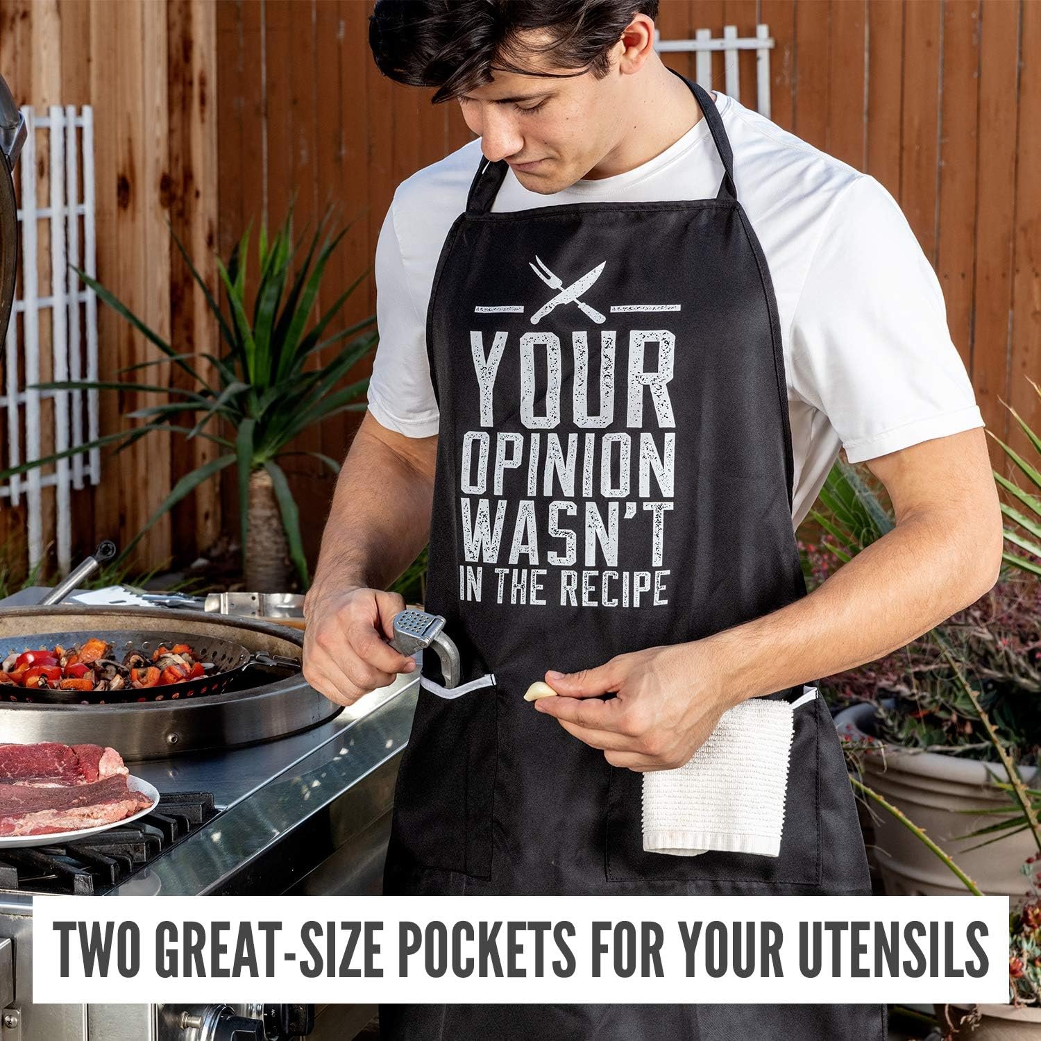 Funny Apron for Women and Men - Adjustable Chef Apron for Grilling, Cooking, BBQ - Image 4