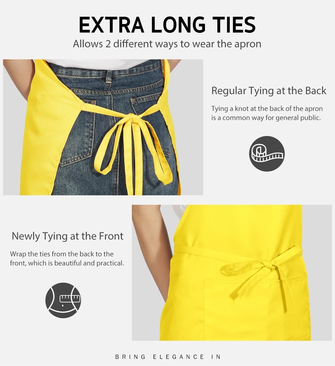 Syntus Apron for Men Women, Adjustable Cooking Kitchen Chef Aprons with 2 Pockets - Image 6