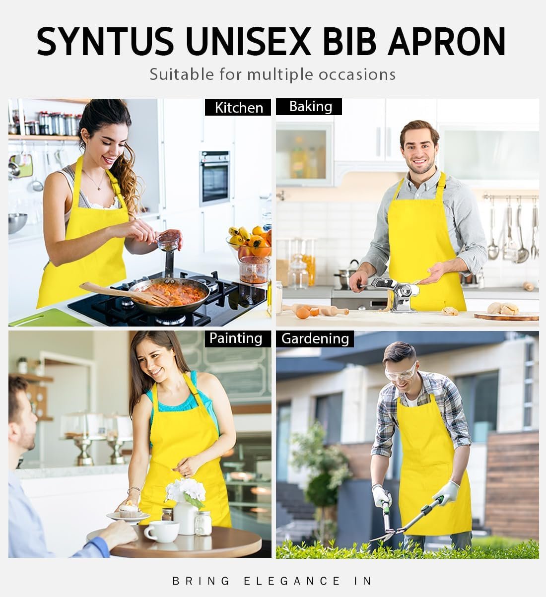 Syntus Apron for Men Women, Adjustable Cooking Kitchen Chef Aprons with 2 Pockets - Image 7