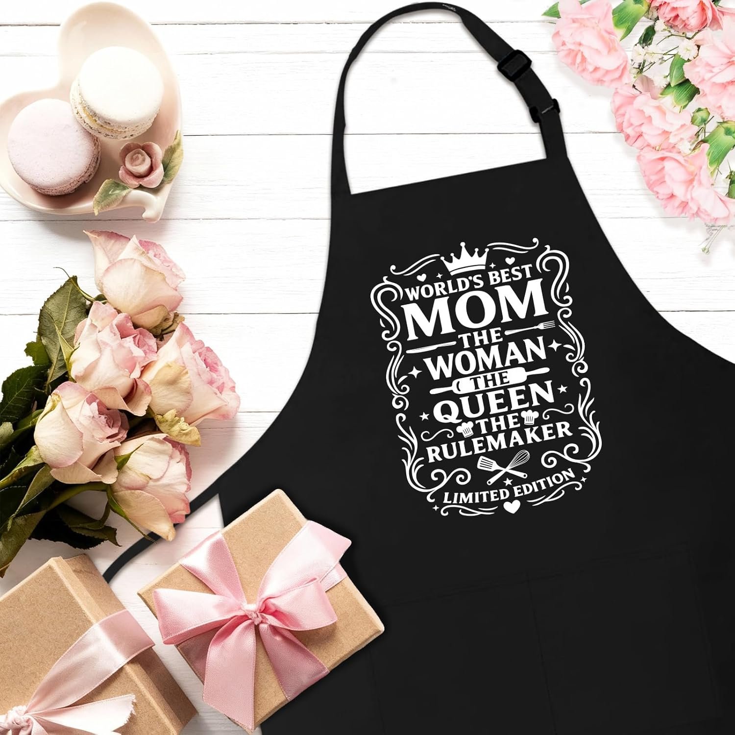 Funny Aprons for Women, Mothers Day Apron Gift for Mom, Kitchen Cooking Apron with 2 Pockets, Cute Baking Apron for Bakers, Birthday Gift for Mother Wife Stepmom - Image 4