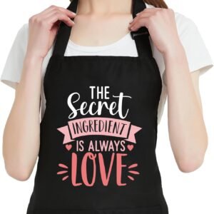 Funny Waterdrop Resistant Aprons for Women with 2 Pockets, Adjustable Bib Chef Kitchen Apron for Cooking Baking