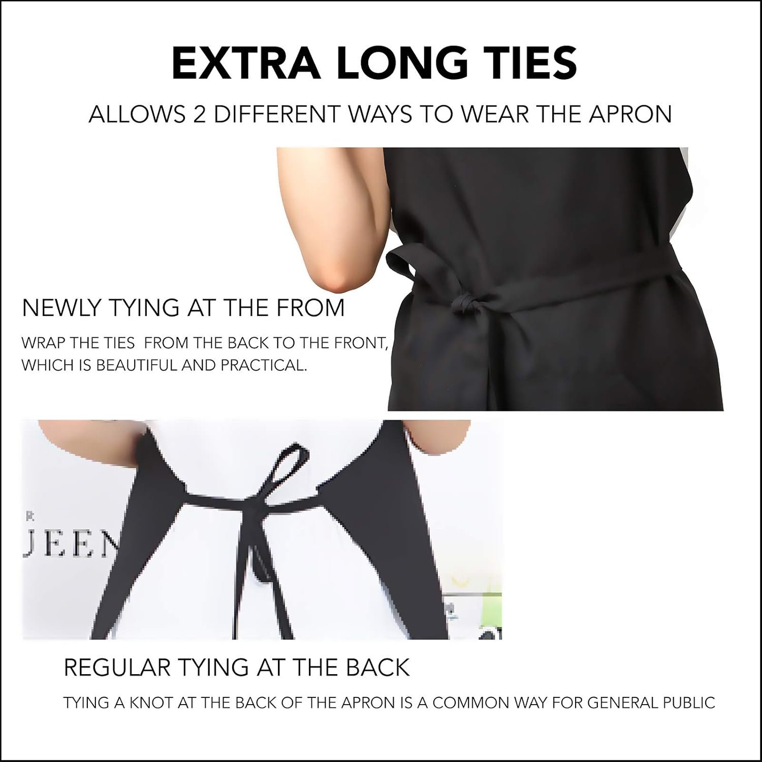 Funny Aprons Black Kitchen Chef Apron, 2 Pockets Adjustable Neck Strap for Cooking Baking BBQ Birthday Gifts - Image 7