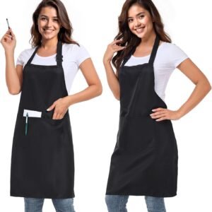 2 Pack adjustable apron with 2 pockets for men and women, waterproof and oil Resistant