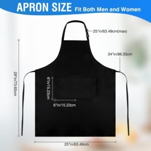 2/8/20 Pack Black Aprons for Cooking, Chef Aprons for Women Men with Pockets, Aprons Bulk Adjustable for BBQ