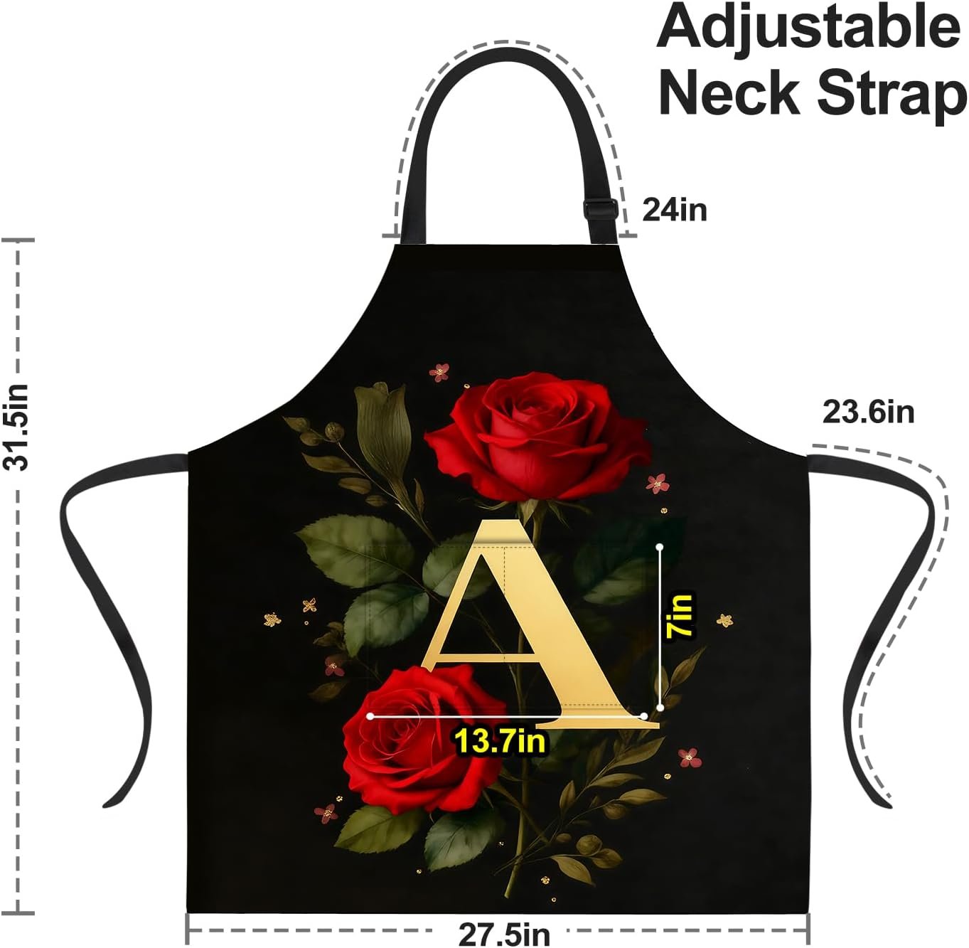 ANNA QUEEN Funny Chicken Sunflower Apron for Women Men,Cute Adjustable Kitchen Cooking BBQ Baking Apron with Pocket - Image 2