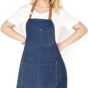 Adjustable Bib Apron with 2 Pockets Chef Cooking Kitchen Restaurant Aprons for Women