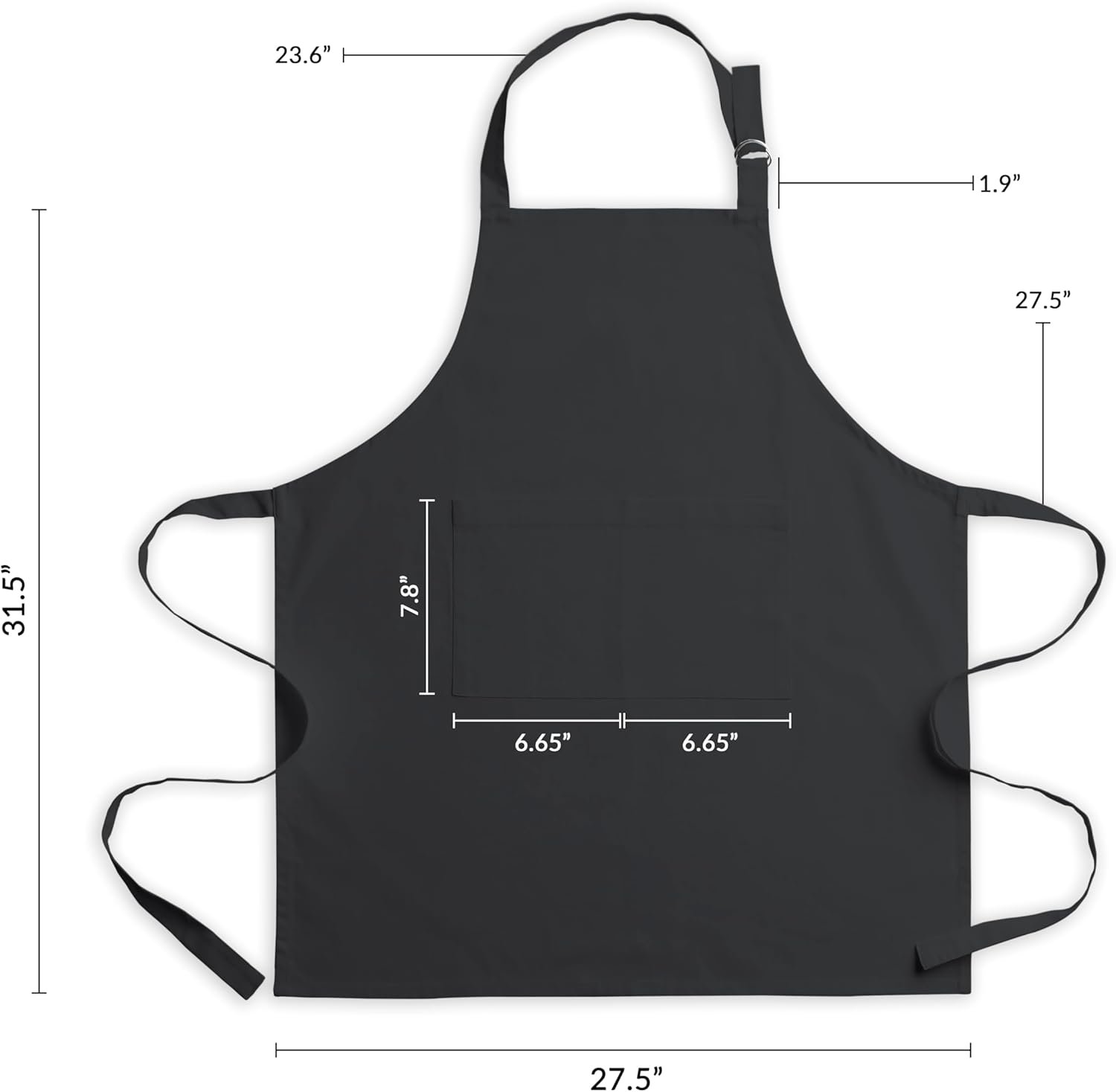 CALICOT Apron for women with Pocket 100% Cotton 27.50"x31.50" Adjustable Neck Strap & long ties Men Women Cooking Gardening - Image 2