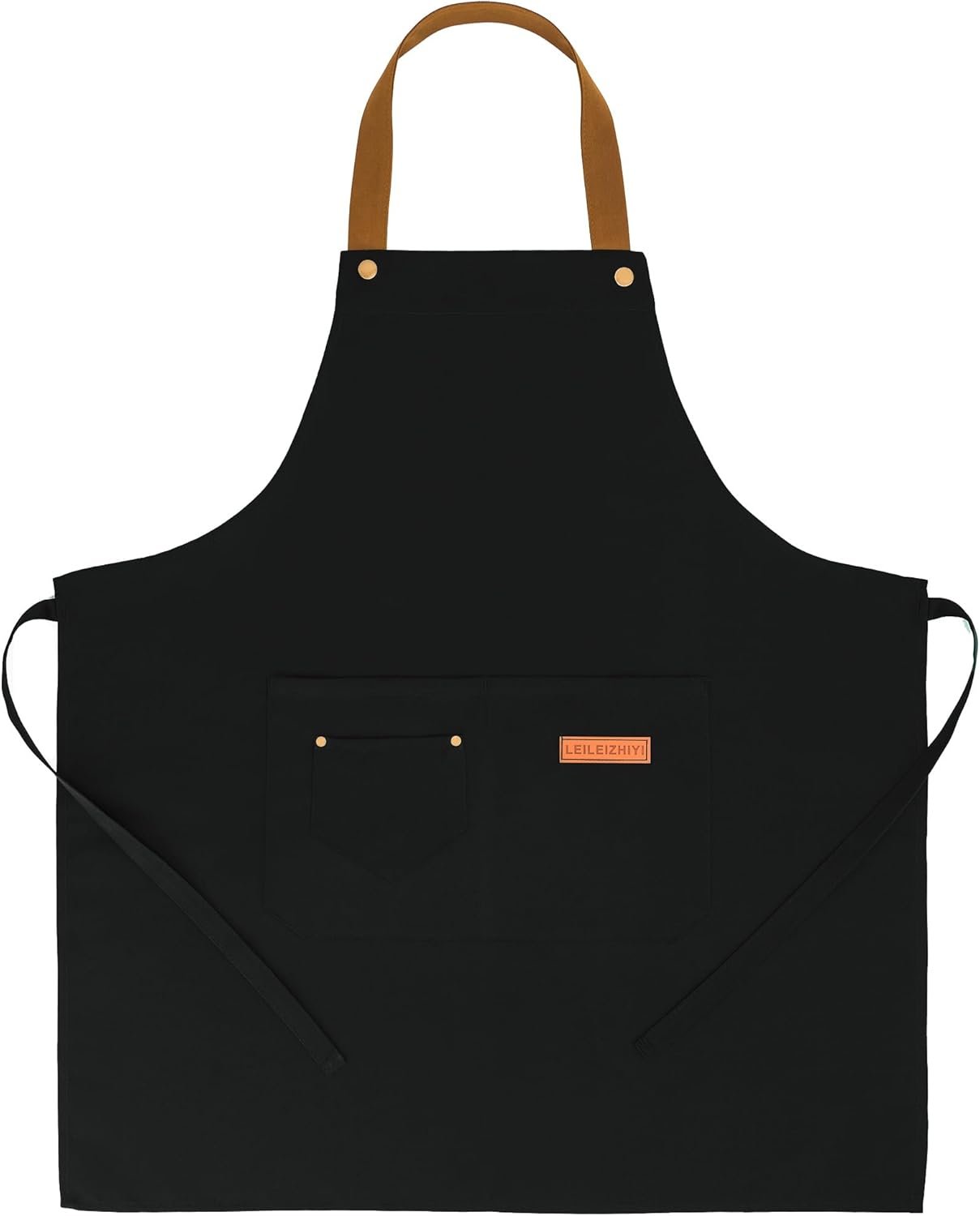 Chef Apron, Waterproof Apron, Adjustable Apron with 2 Pockets for Men Women, Apron for Cooking Baking Restaurant(Black