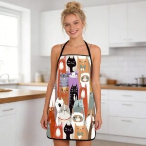 Colorful Flower Cooking Apron for Kitchen Gardening Baking