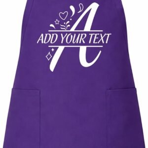 Custom Initial Monogram Apron for Women Men – Personalized Letter Cooking Kitchen Apron with Name