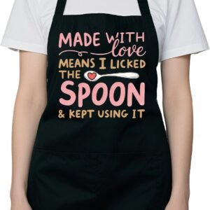 Cute Aprons for Women with 2 Pockets, Adjustable Kitchen Apron for Cooking Baking Gifts for Birthday Mather's Day