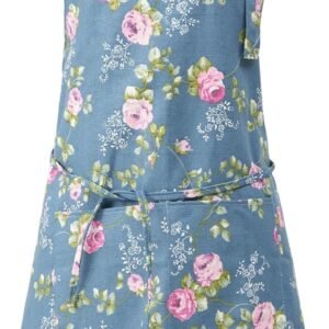 DILLMAN Aprons for Women with Pockets Cotton Linen Cooking Kitchen Baking Soft Durable Floral Gardening Apron