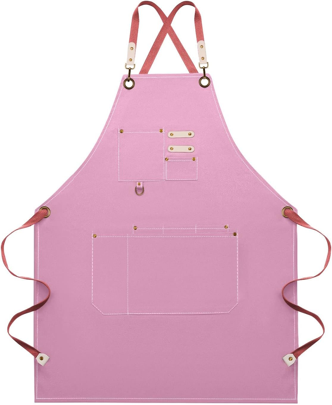 Dulabi Apron, Adjustable Chef Apron for Women and Men with Large Pockets, Cooking Kitchen Apron with Back Straps