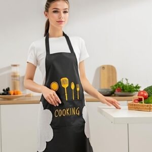 Durable Waterproof Cooking Apron Adjustable Oil Resistant Apron for Home Kitchen and Cooking Tasks