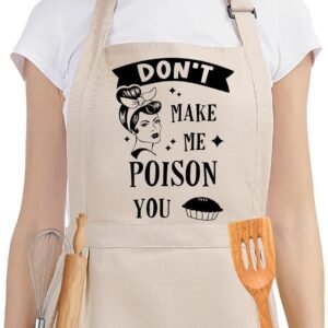 Fairy's Gift Funny Cooking Aprons for Women with Pockets, Sarcastic Womens Aprons for Kitchen Cooking Humor - Fun Mothers Day, Birthday, Cute Baking Gifts for Mom, Wife, Baker, Chef, Retro Housewife