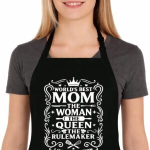 Funny Aprons for Women, Mothers Day Apron Gift for Mom, Kitchen Cooking Apron with 2 Pockets, Cute Baking Apron for Bakers, Birthday Gift for Mother Wife Stepmom