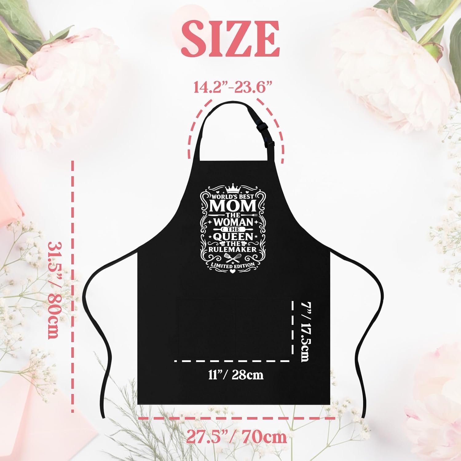 Funny Aprons for Women, Mothers Day Apron Gift for Mom, Kitchen Cooking Apron with 2 Pockets, Cute Baking Apron for Bakers, Birthday Gift for Mother Wife Stepmom - Image 2