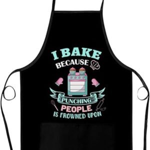 Funny Baking Apron for Women - Cute Cooking Aprons for Adults with 2 Pockets, Baking Supplies &Essentials for Home Bakers, Kitchen Apron Gifts for Mother's Day Birthday Christmas