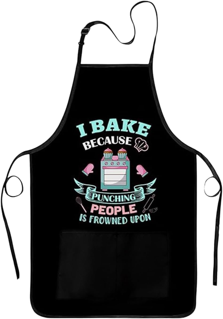 Funny Baking Apron for Women - Cute Cooking Aprons for Adults with 2 Pockets, Baking Supplies &Essentials for Home Bakers, Kitchen Apron Gifts for Mother's Day Birthday Christmas