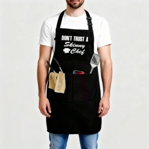 Funny Black Apron, kitchen baking and steaming apron, with funny quotes, unisex design - (1pcs) - A01-A05