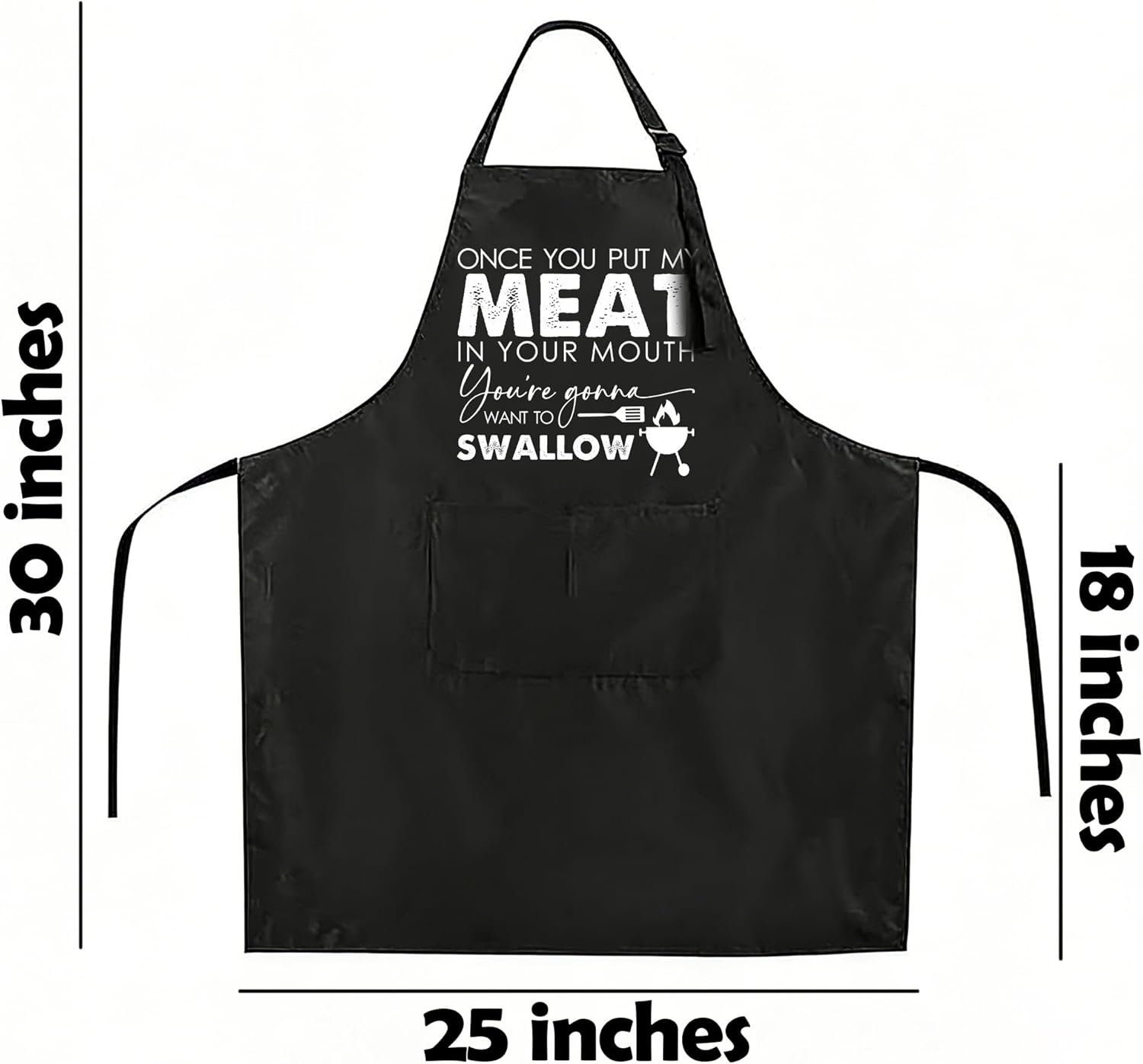 Funny Black Apron with Pockets for Man,Dad,Husband,Father in Law,Chef Daddy Women Grilling Apron BBQ Cooking Gifts - Image 2