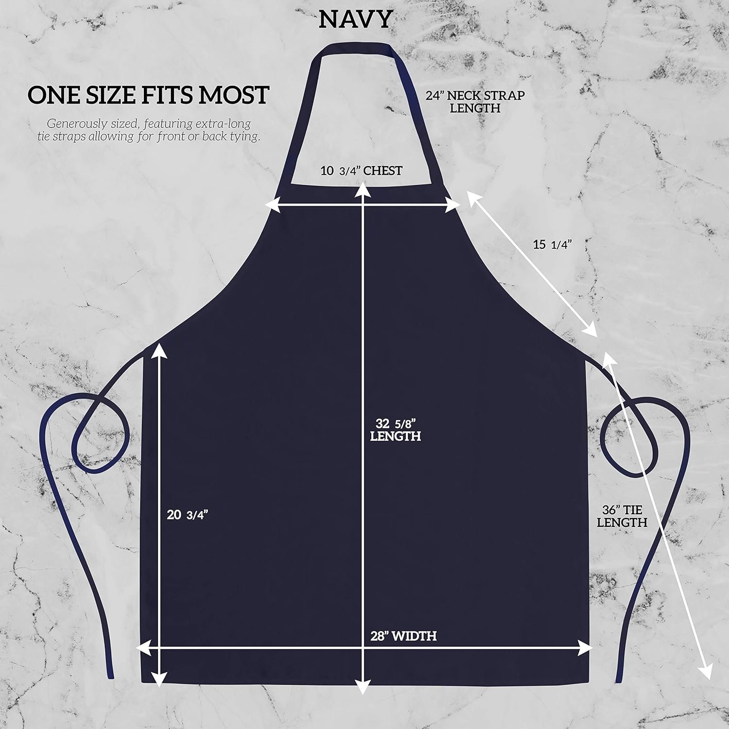 GREEN LIFESTYLE 12 Pack Professional Chef Apron – Grilling Aprons for Men, Waterproof Cooking Apron for BBQ, Work or Restaurant Use, Kitchen Aprons for Women – Navy, No Pockets - Image 2