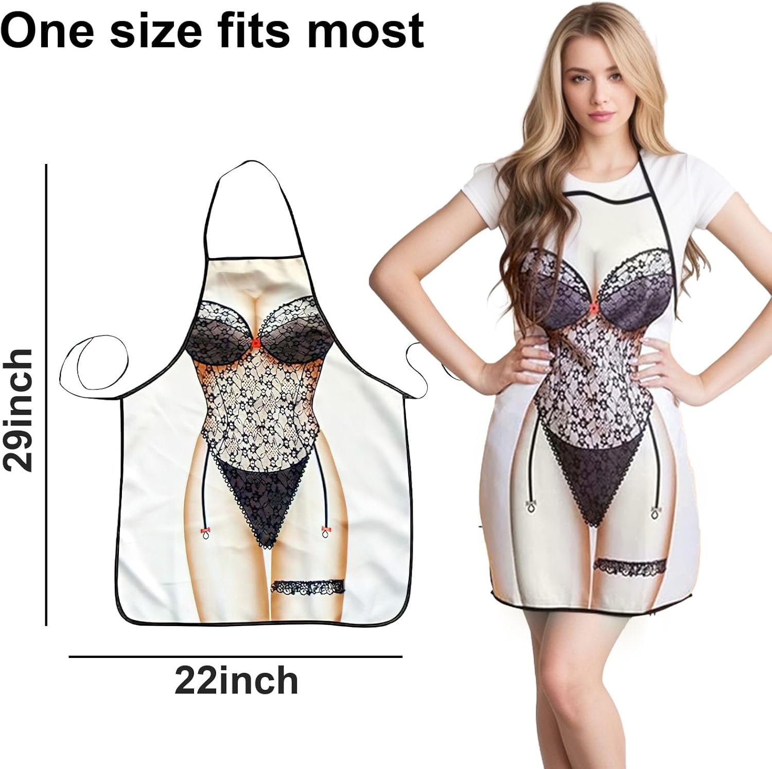 HAKSEN Funny Aprons for Men, Gag Grilling Apron for Men Women Kitchen Cooking Outdoor Party Barbecue - Image 2
