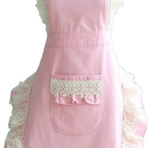 Hyzrz Lovely Home Work Adjustable Apron Cake Kitchen Cooking Women Girls Aprons With Pocket for Gift, Pink