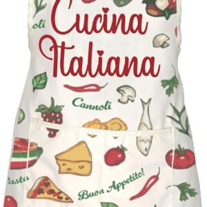 JNIAP Italian Foods Gift Cucina Italiana Kitchen Apron Italian Cooking Gift