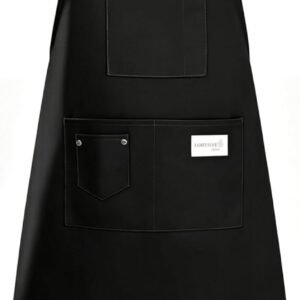 Kitchen Apron, Chef Aprons for Men Women with 5 Pockets, Adjustable Bib Barista BBQ Work Apron for Cooking