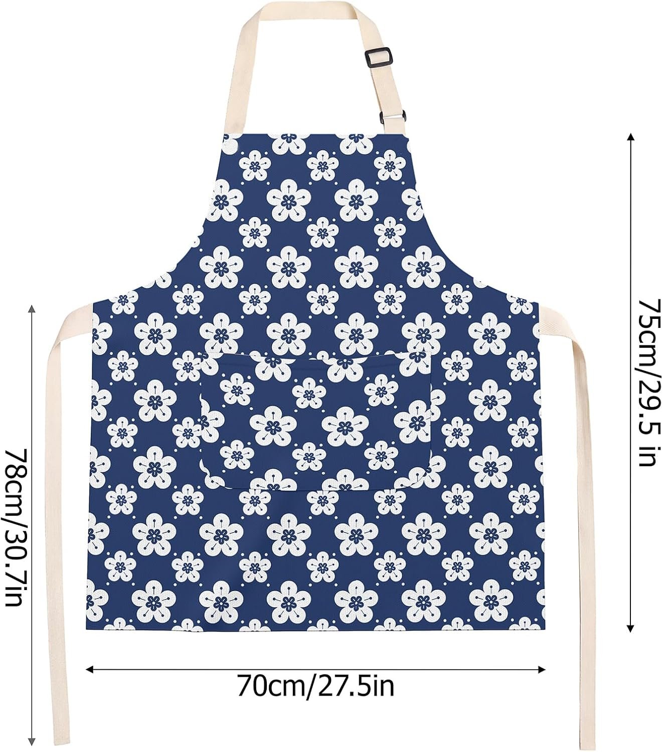 Kitchen Aprons, Adjustable Bib Apron Waterdrop Resistant with 2 Pockets Cooking Kitchen Aprons for Women Men Chef - Image 2