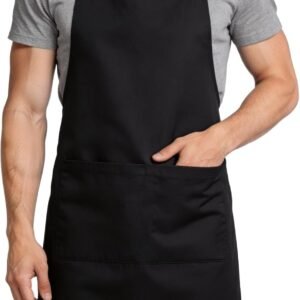 Large Chef Apron for Men and Women, Cooking Kitchen Aprons with 2 Large Pockets Water Oil Resistant