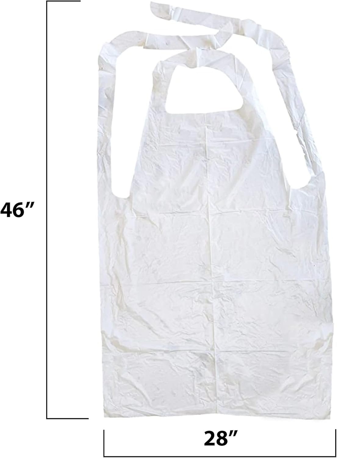 MT Products 2 Mil White Disposable Poly Aprons 46"x28" - Waterproof Plastic Bibs for Cooking, Dishwashing & Art (Bulk) - Image 2