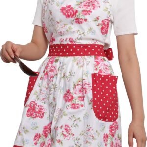NEOVIVA Kitchen Aprons for Women with Pockets,Cooking Aprons for Women,Vintage Apron for Baking Gardening,Gifts for Mothers