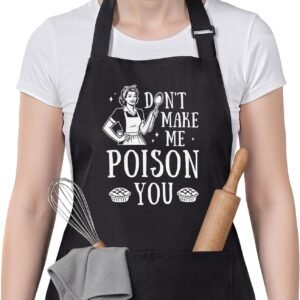 SteadStyle Funny Cooking Aprons for Women with 2 Large Pockets, Retro Sarcastic Aprons for Women with Adjustable Straps, Perfect Mothers Day, Birthday Gift for Mom Wife Sister Friend Bakers Chefs