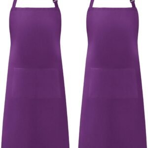 Syntus Apron for Men Women, Adjustable Cooking Kitchen Chef Aprons with 2 Pockets, Cotton/Polycotton/Polyester