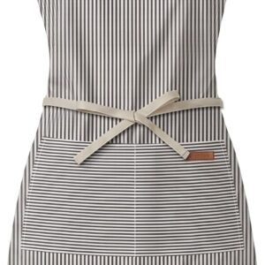 Syntus Chef Apron for Men Women Kitchen Cooking Apron with Pockets, Adjustable Bib Aprons Stain Resistant, Brown/White