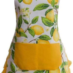 Vintage Floral Apron for Women with Functional Pockets Adjustable Neck Strap for Cooking Baking Mother's Gift